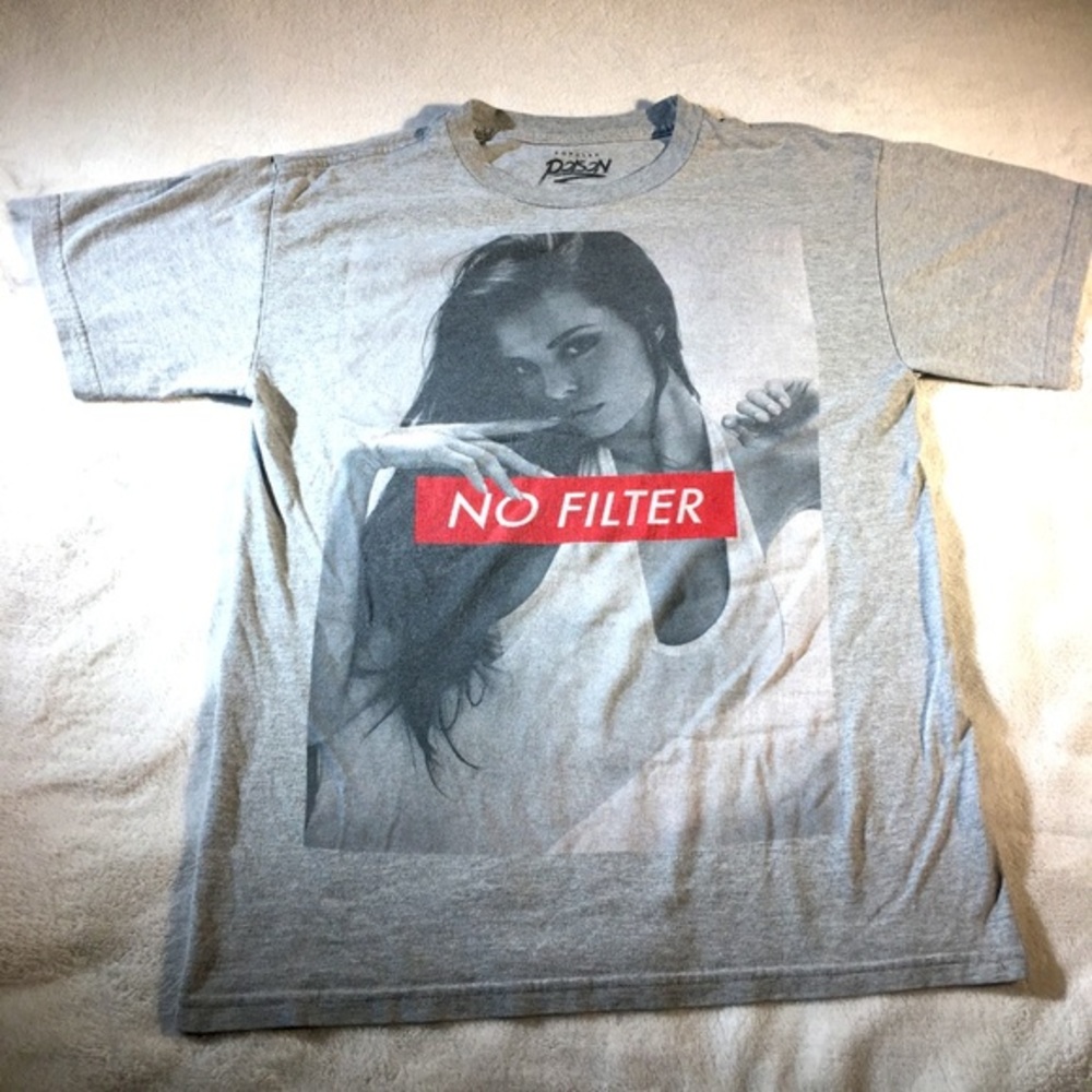 Men’s Popular Poison No Filter Streetwear Short Sleeved T-shirt